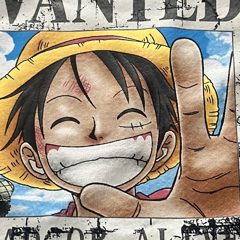 Japanese Brand x ONE PIECE Vintage Monkey D LUFFY Wanted Sweatshirt by Baleno - Picture 6 of 16